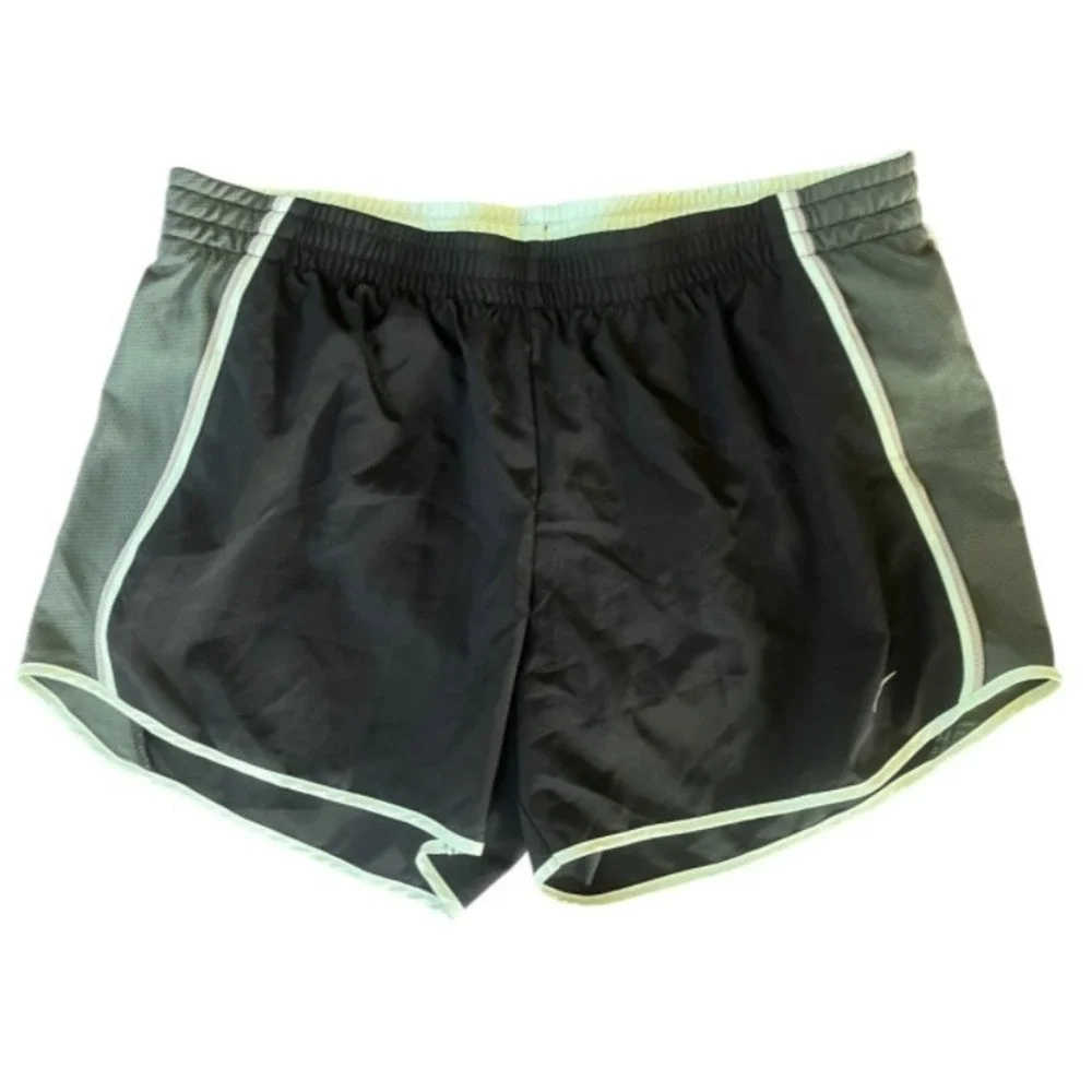 Nike Dri-FIT Tempo Running Shorts Black Mint Green Mesh Trim Womens Medium